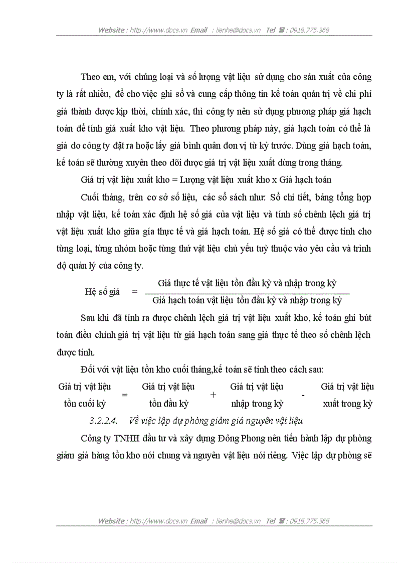 image for page Hoàn thiện công tác kế toán nguyên vật liệu tại Công ty TNHH Đầu tư và Xây dựng Đông Phong