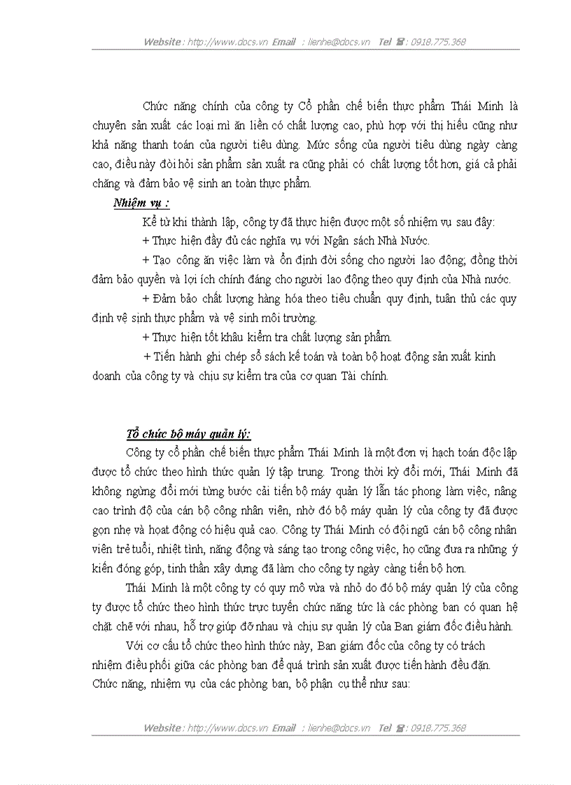 image for page Hoàn thiện kế toán chi phí sản xuất và tính giá thành sản phẩm tại Công ty cổ phần chế biến thực phẩm Thái Minh