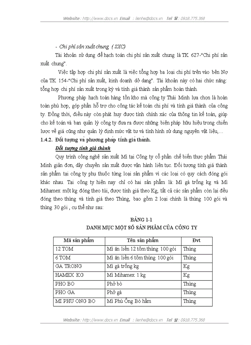 image for page Hoàn thiện kế toán chi phí sản xuất và tính giá thành sản phẩm tại Công ty cổ phần chế biến thực phẩm Thái Minh