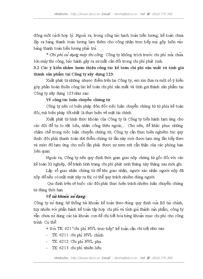 image for page Hoàn thiện kế toán chi phí sản xuất và tính giá thành sản phẩm tại Công ty xây dựng 123