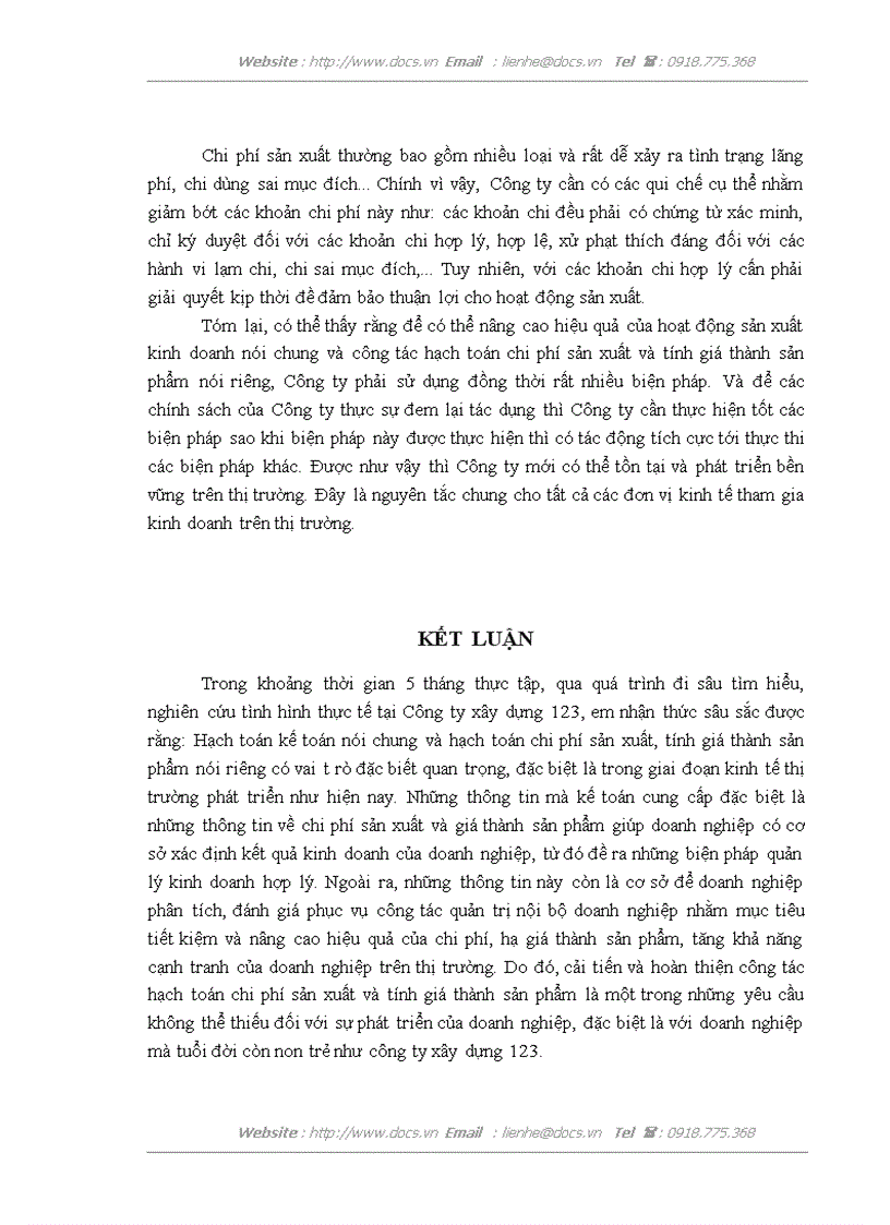 image for page Hoàn thiện kế toán chi phí sản xuất và tính giá thành sản phẩm tại Công ty xây dựng 123