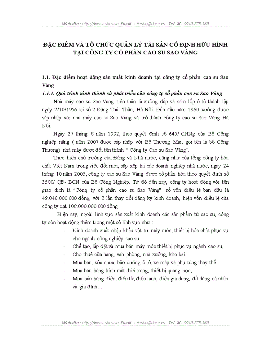 image for page Hoàn thiện kế toán tài sản cố định hữu hình tại công ty cổ phần cao su Sao Vàng