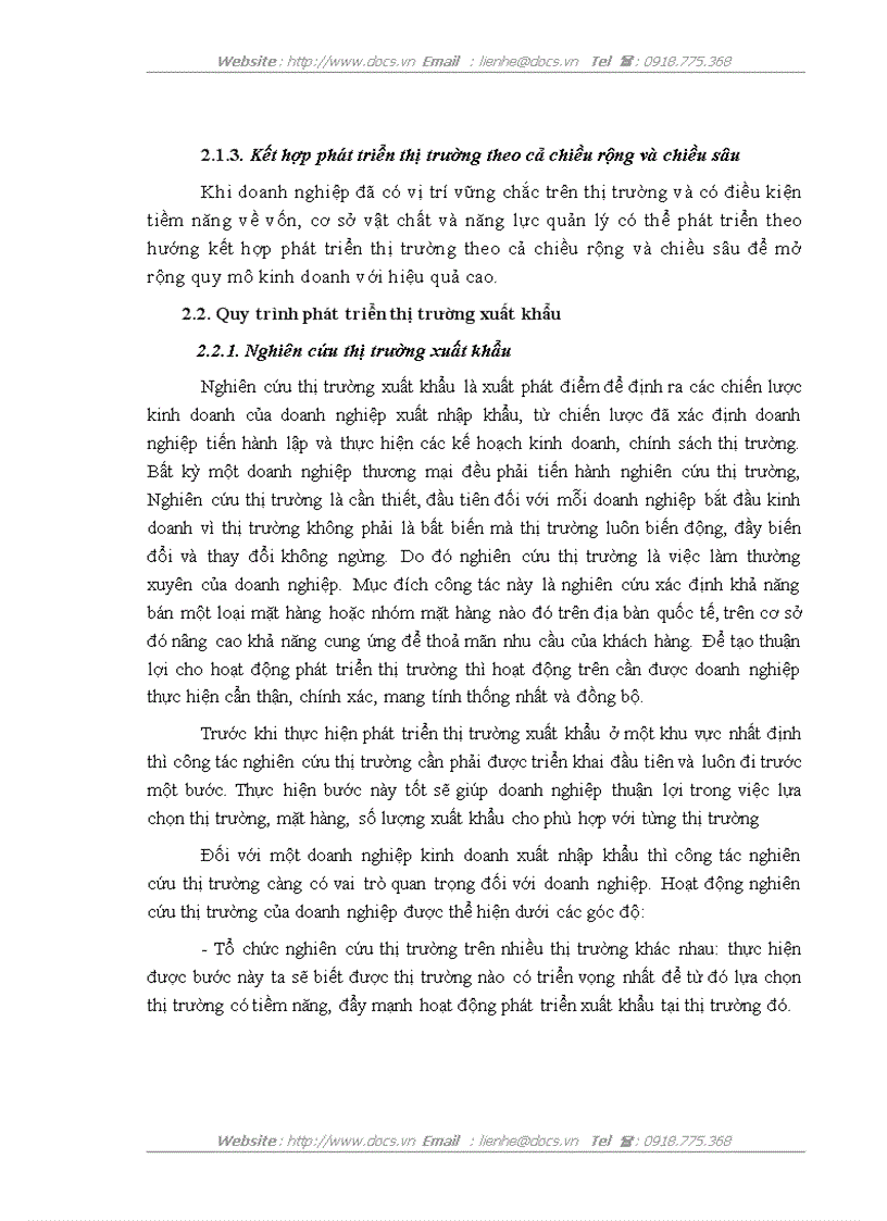 image for page Một số giải pháp đẩy mạnh phát triển thị trường xuất khẩu của công ty Cổ phần xuất nhập khẩu và hợp tác đầu tư VILEXIM