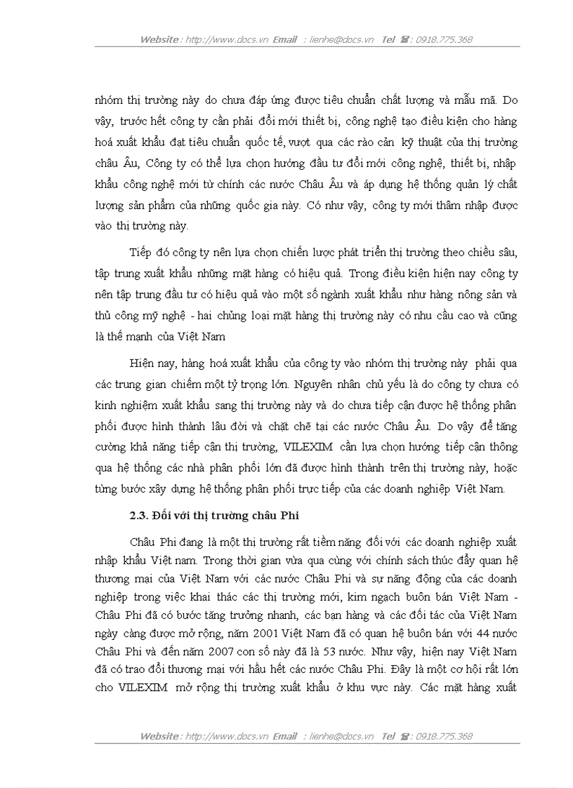 image for page Một số giải pháp đẩy mạnh phát triển thị trường xuất khẩu của công ty Cổ phần xuất nhập khẩu và hợp tác đầu tư VILEXIM