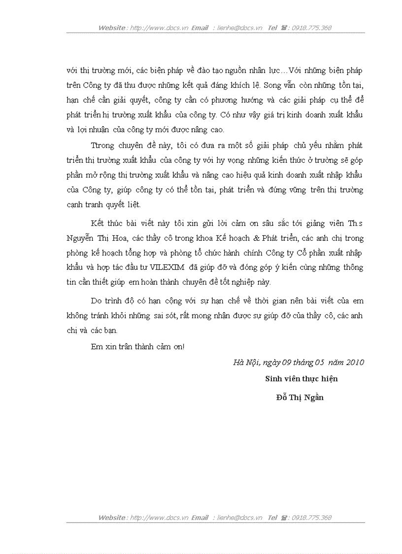 image for page Một số giải pháp đẩy mạnh phát triển thị trường xuất khẩu của công ty Cổ phần xuất nhập khẩu và hợp tác đầu tư VILEXIM
