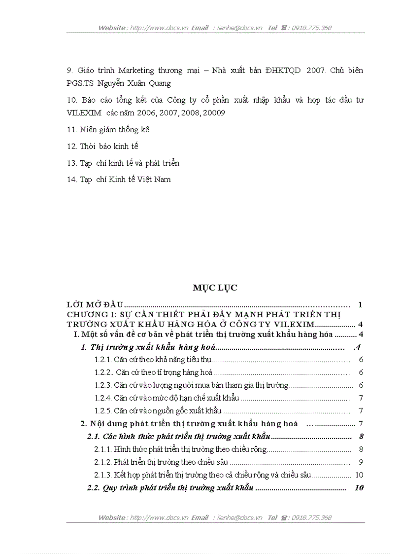 image for page Một số giải pháp đẩy mạnh phát triển thị trường xuất khẩu của công ty Cổ phần xuất nhập khẩu và hợp tác đầu tư VILEXIM