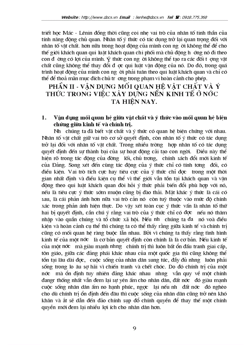 image for page Mối quan hệ biện chứng giữa vật chất và ý thức trong nền kinh tế ở nước ta hiện nay