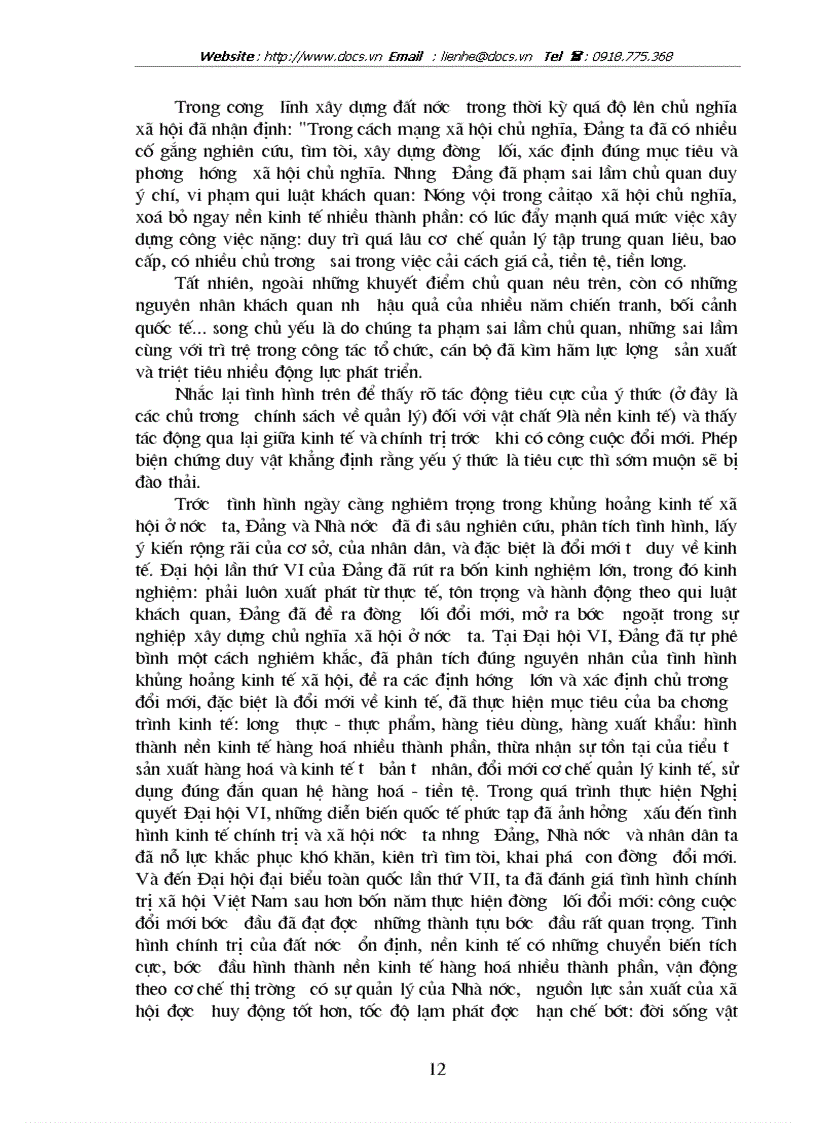 image for page Mối quan hệ biện chứng giữa vật chất và ý thức trong nền kinh tế ở nước ta hiện nay