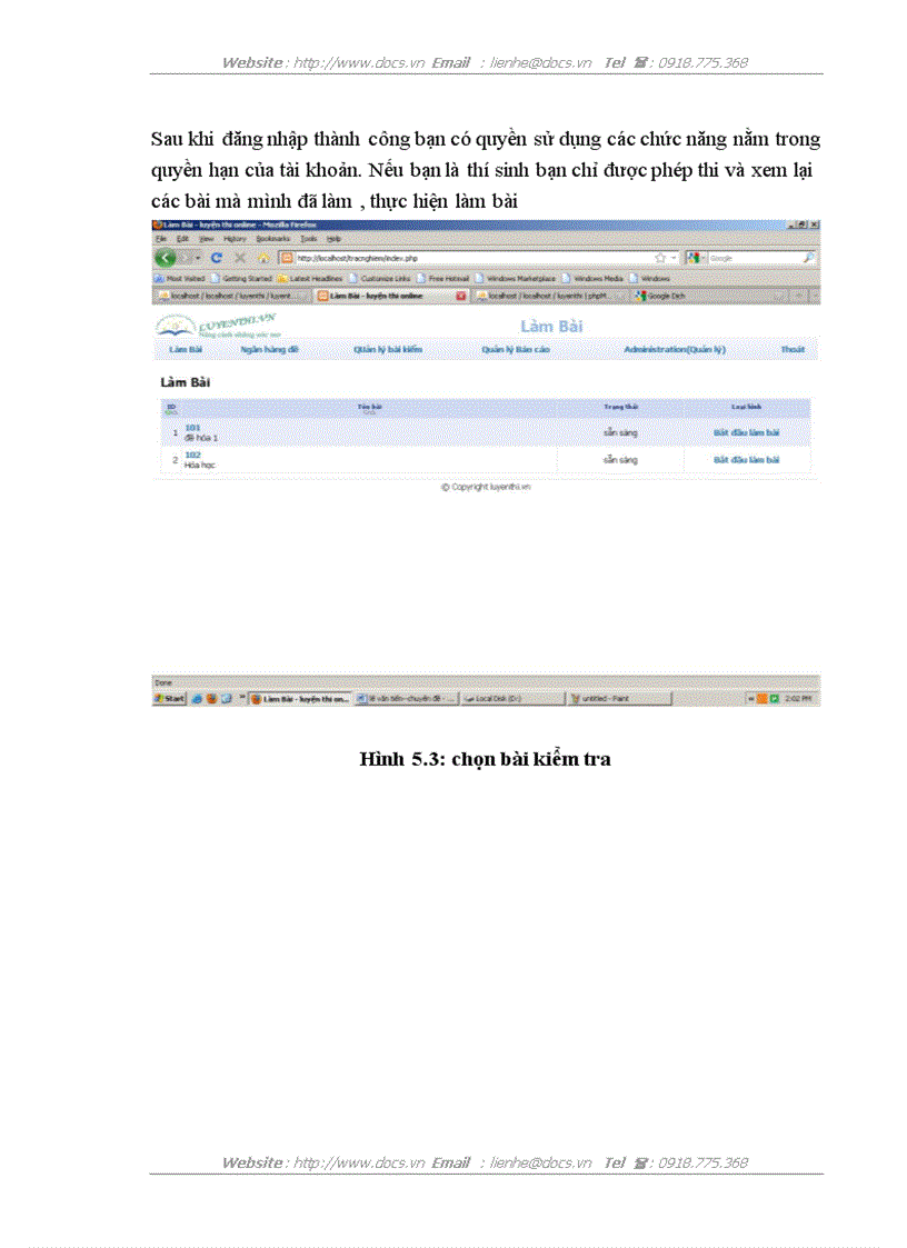image for page Website luyện thi trắc nghiệm trực tuyến môn Hoá tại Công ty CP giải pháp và phát triển phần mềm ADC PHP SQL