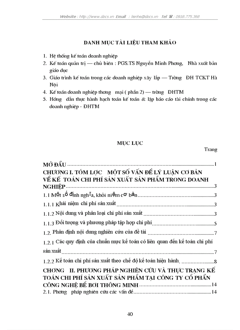 image for page Kế toán chi phí sản xuất sản phẩm tại Công ty Cổ phần công nghệ Bể bơi thông minh