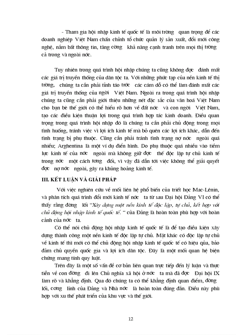 image for page Phép biện chứng về mối liên hệ phổ biến và vận dụng phân tích mối liên hệ giữa xây dựng nền kinh tế độc lập tự chủ với hội nhập kinh tế quốc tế