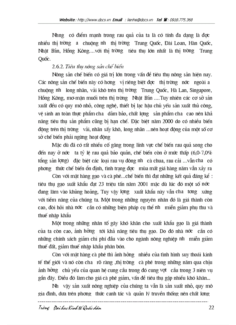 image for page Thực trạng và giải pháp tiêu thụ nông sản hiện nay ở Việt nam