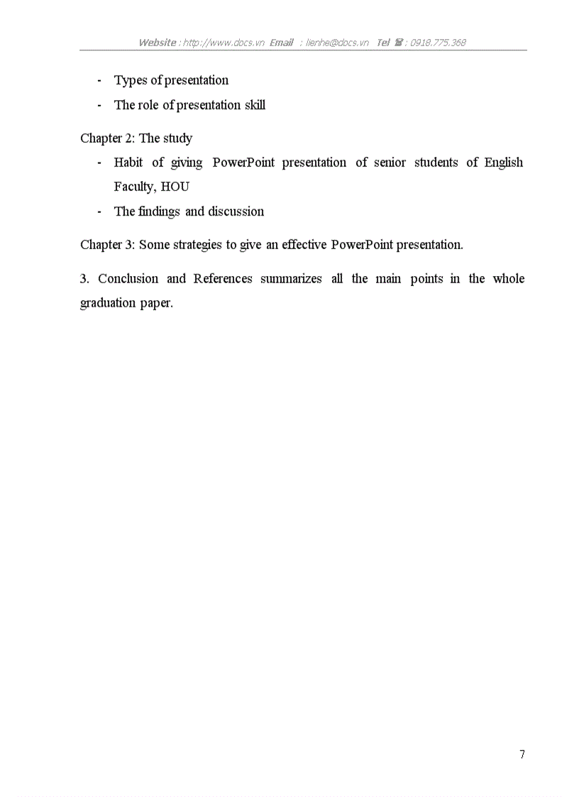 image for page Some strategies to give an effective PowerPoint presentation for the 4th year student of English Faculty Hanoi Open University
