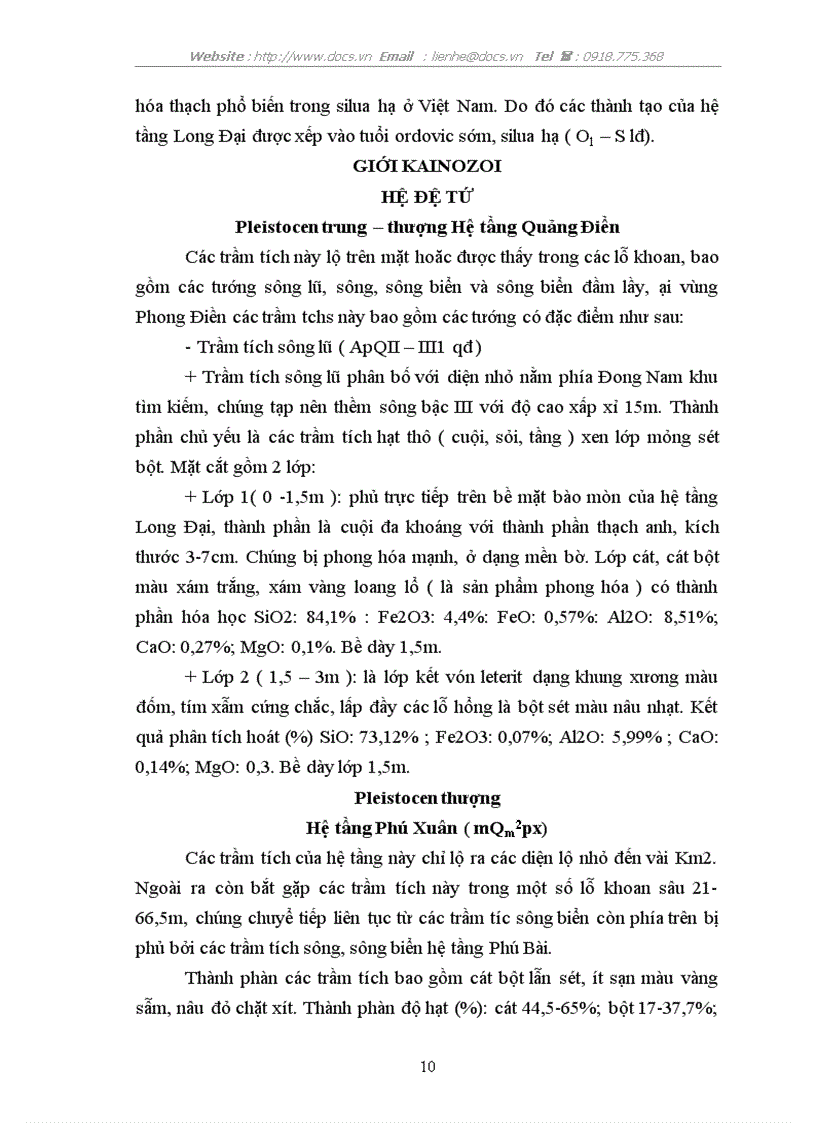 image for page Điều tra đánh giá trữ lượng chất lượng cát thạch anh Phong Điền làm nguyên liệu cho công nghiệp sản xuất thuỷ tinh gốm sứ menfrit