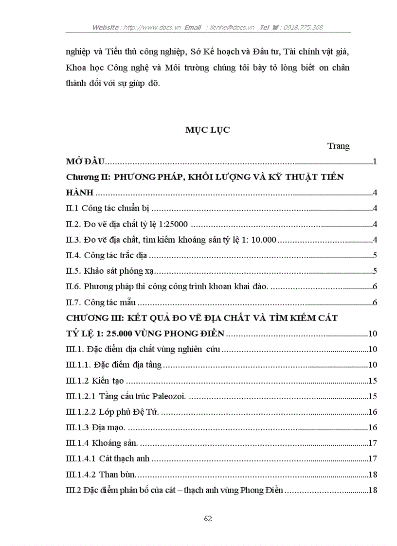 image for page Điều tra đánh giá trữ lượng chất lượng cát thạch anh Phong Điền làm nguyên liệu cho công nghiệp sản xuất thuỷ tinh gốm sứ menfrit