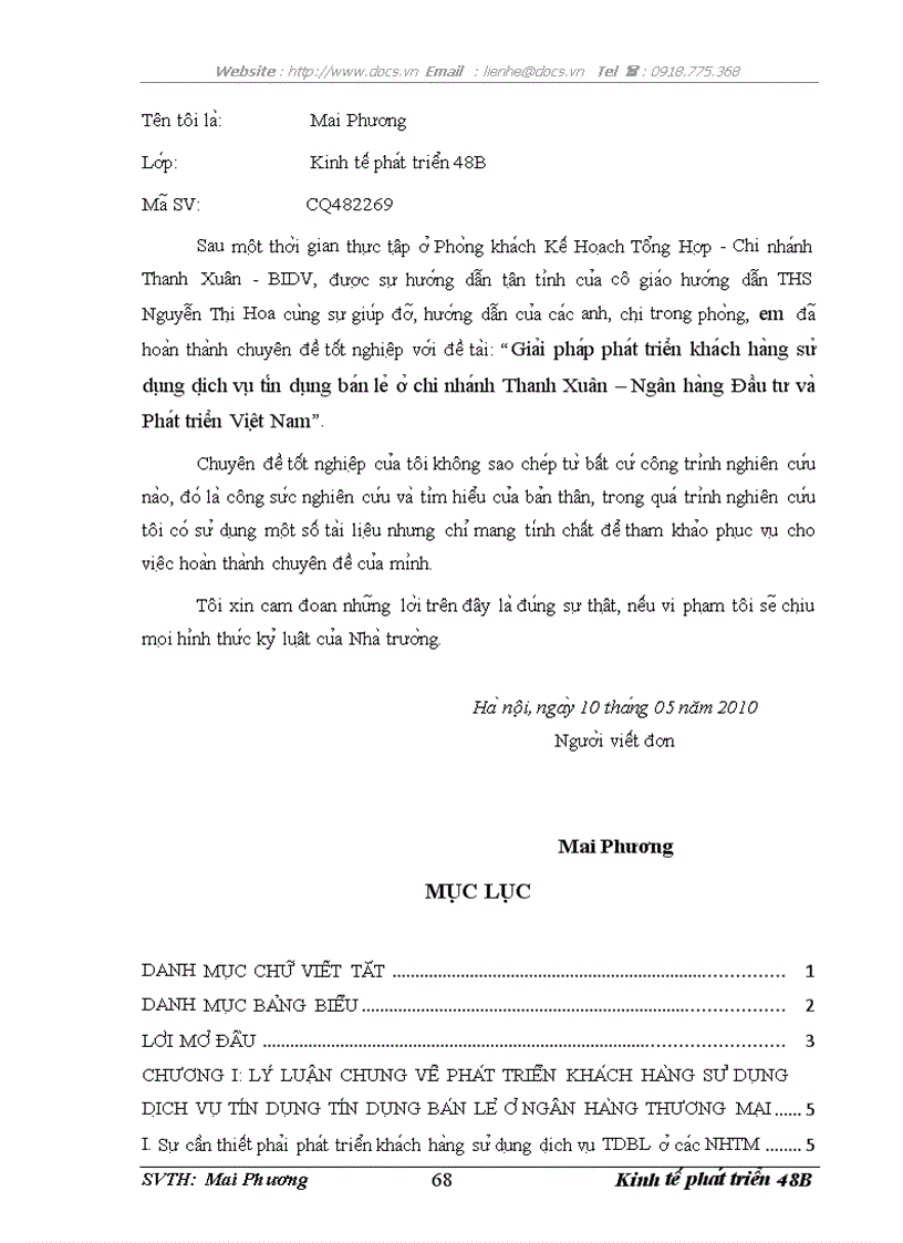 image for page Giải pháp phát triển khách hàng sử dụng dịch vụ tín dụng bán lẻ ở chi nhánh Thanh Xuân ngânhàng NHĐT PT BIDV Việt Nam