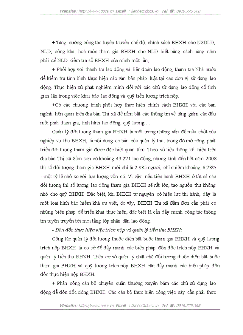 image for page Thực trạng và một số giải pháp nhằm nâng cao hiệu quả công tác thu BHXH tại BHXH thị xã Sầm Sơn Thanh Hoá