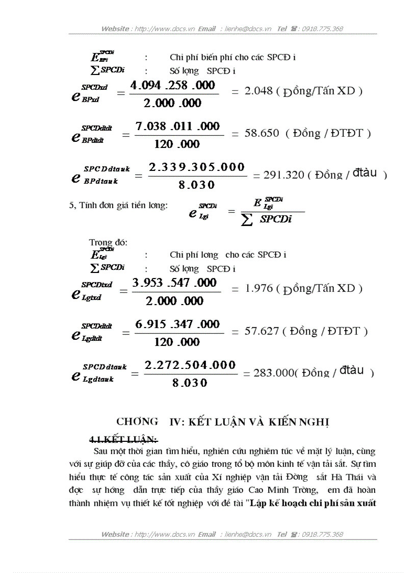 image for page Lập kế hoạch chi phí sản xuất và tính giá thành sản phẩm công đoạn Xí nghiệp vận tải Đường sắt Hà Thái năm 2010