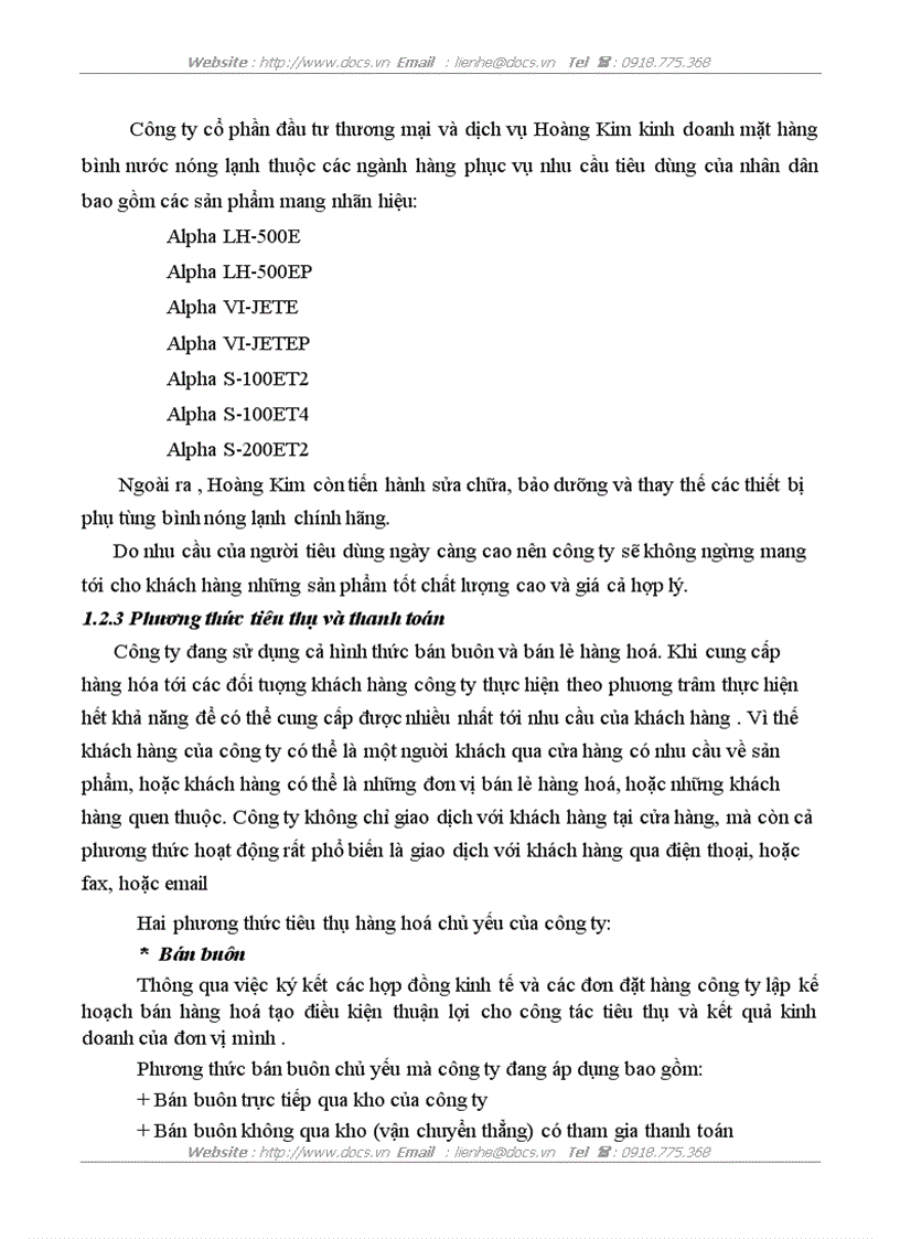 image for page Báo cao tổng hợp Tại Công ty CP đầu tư thương mại dịch vụ Hoàng Kim