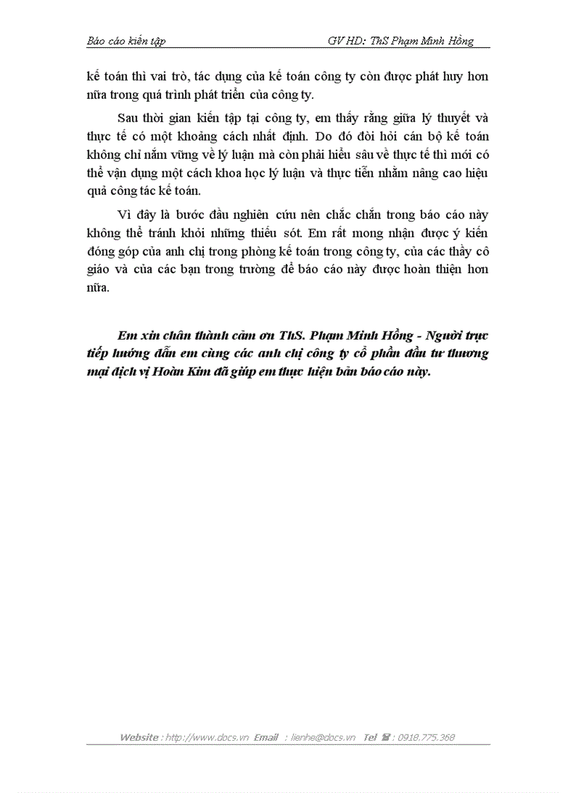 image for page Báo cao tổng hợp Tại Công ty CP đầu tư thương mại dịch vụ Hoàng Kim