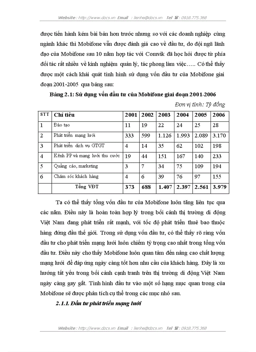 image for page Báo cao tổng hợp Tại Công ty Thông tin di đông VMS Mobifone