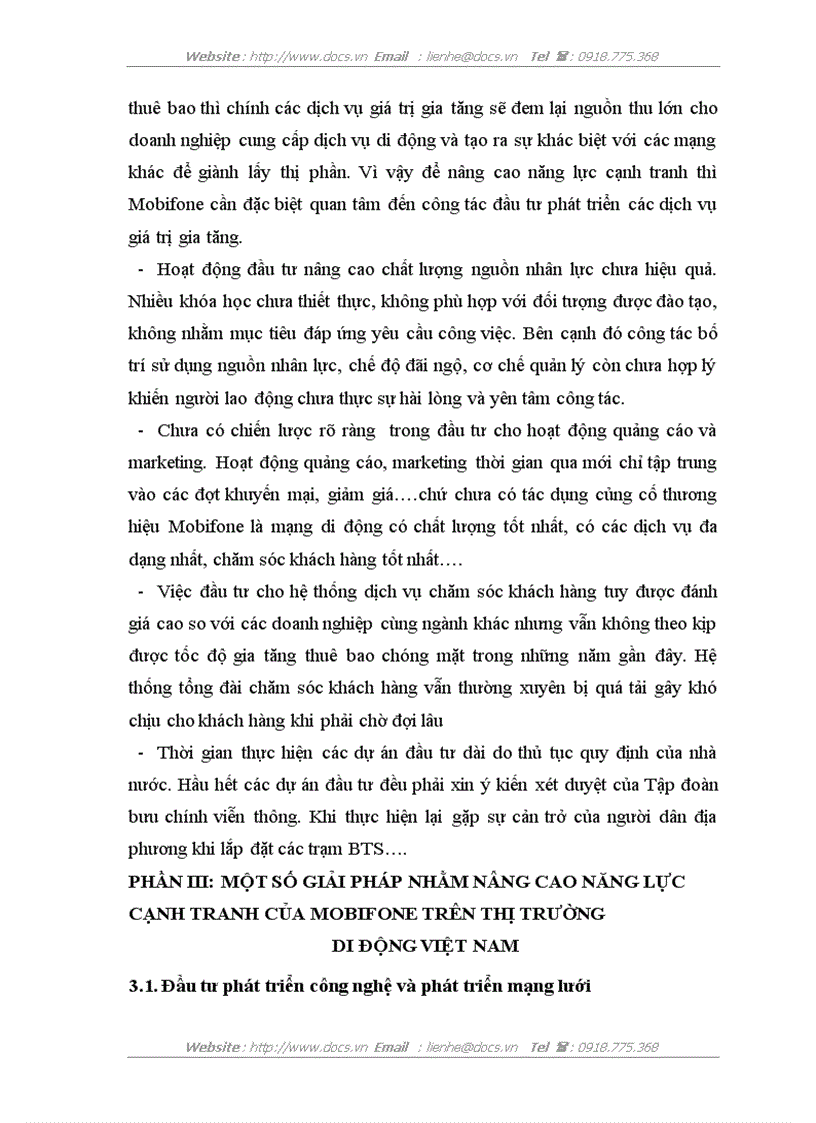 image for page Báo cao tổng hợp Tại Công ty Thông tin di đông VMS Mobifone