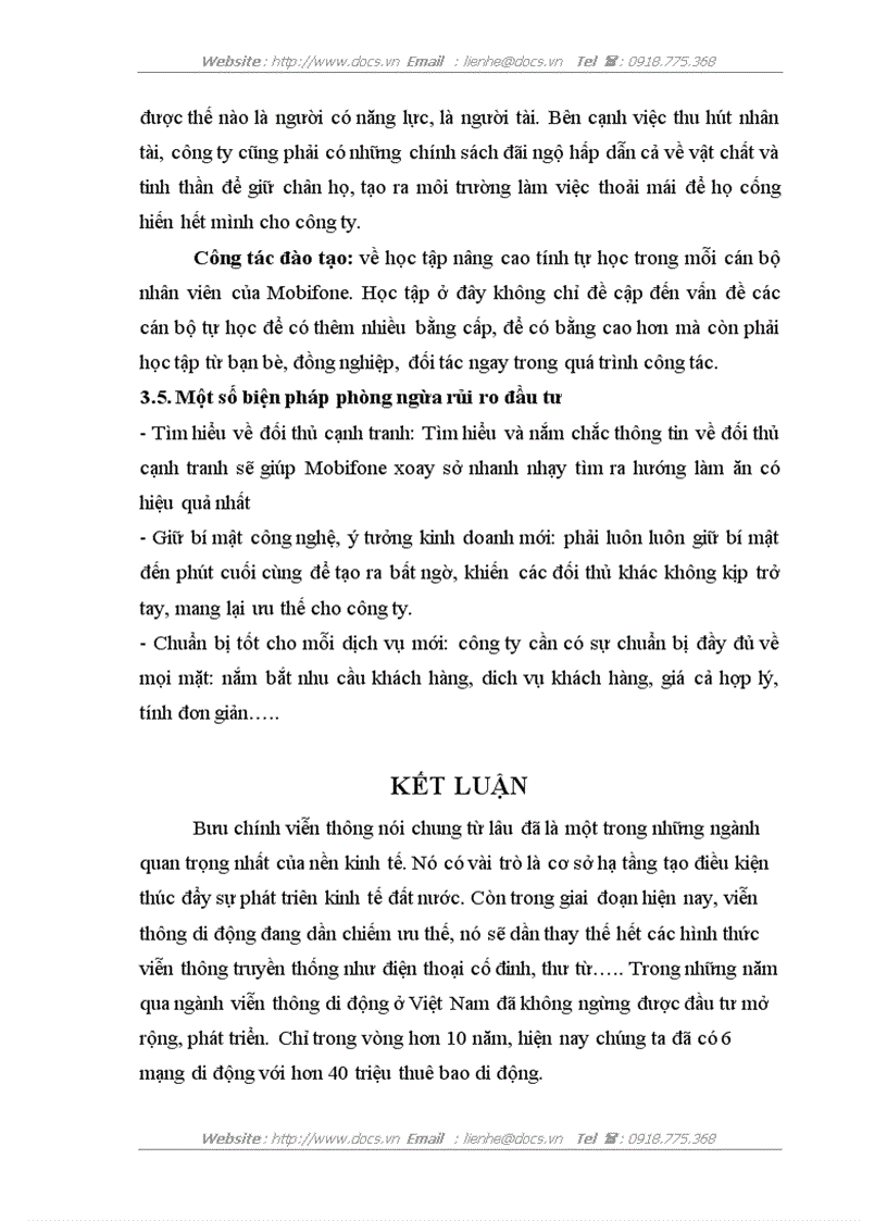 image for page Báo cao tổng hợp Tại Công ty Thông tin di đông VMS Mobifone