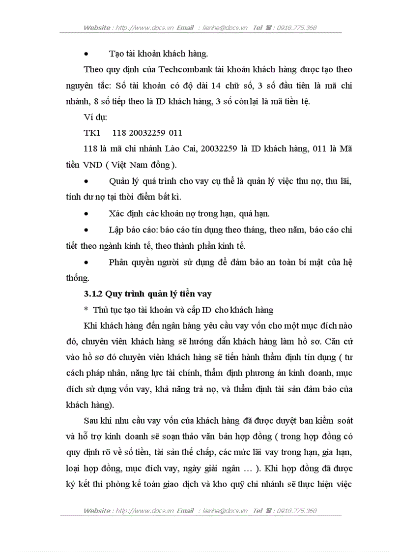 image for page Xây dựng hệ chương trình quản lý tiền vay tại Ngân hàng thương mại cổ phần kỹ thương Việt Nam