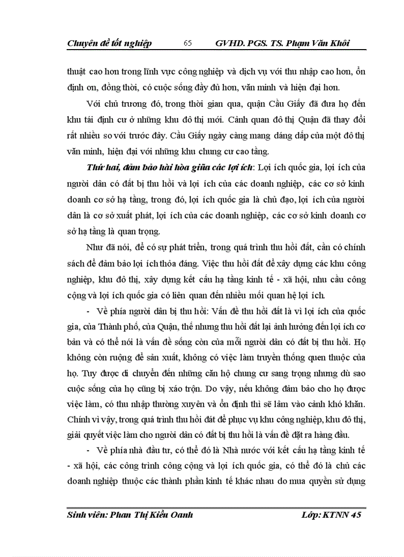 image for page Thực trạng và phương hướng tiếp tục giải quyết việc làm cho lao động nông nghiệp sau khi bị thu hồi đất ở quận Cầu Giấy