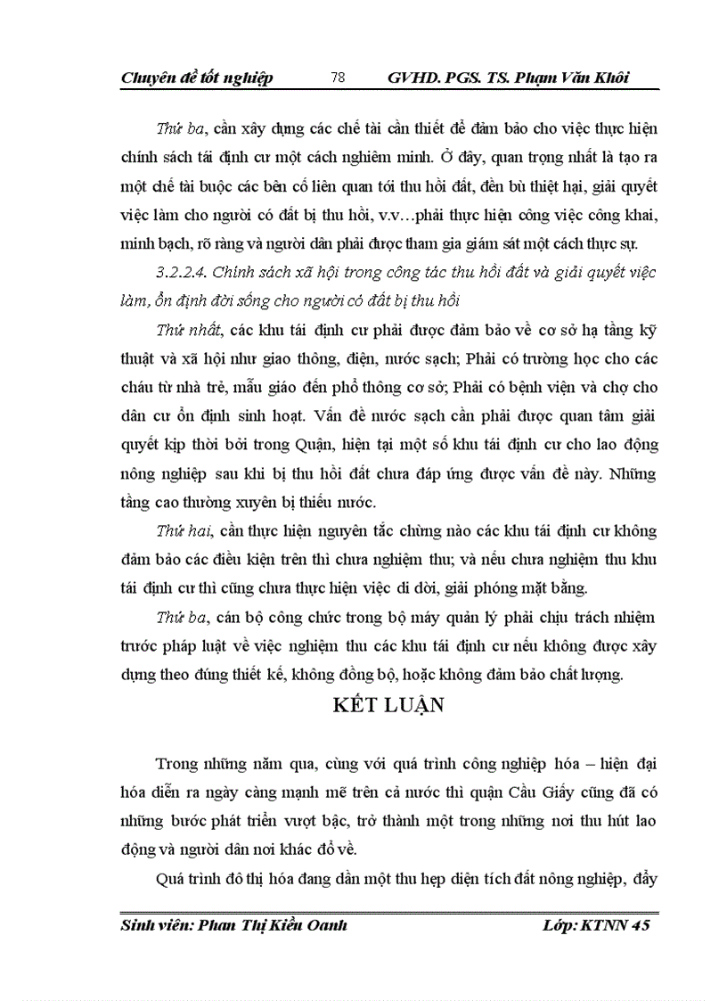 image for page Thực trạng và phương hướng tiếp tục giải quyết việc làm cho lao động nông nghiệp sau khi bị thu hồi đất ở quận Cầu Giấy