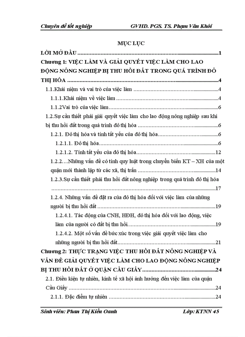 image for page Thực trạng và phương hướng tiếp tục giải quyết việc làm cho lao động nông nghiệp sau khi bị thu hồi đất ở quận Cầu Giấy