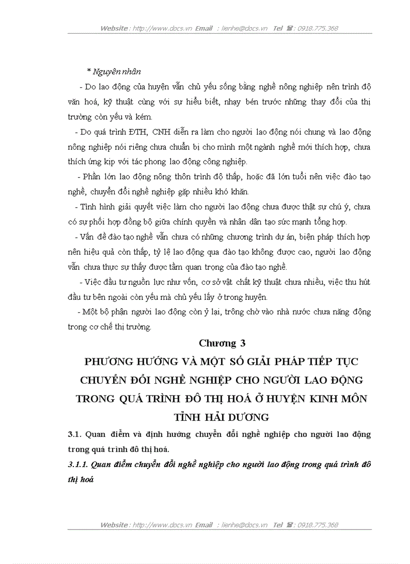 image for page Thực trạng và giải pháp chuyển đổi nghề nghiệp cho người lao động trong quá trình ĐTH nông thôn ở huyện Kinh Môn tỉnh Hải Dương