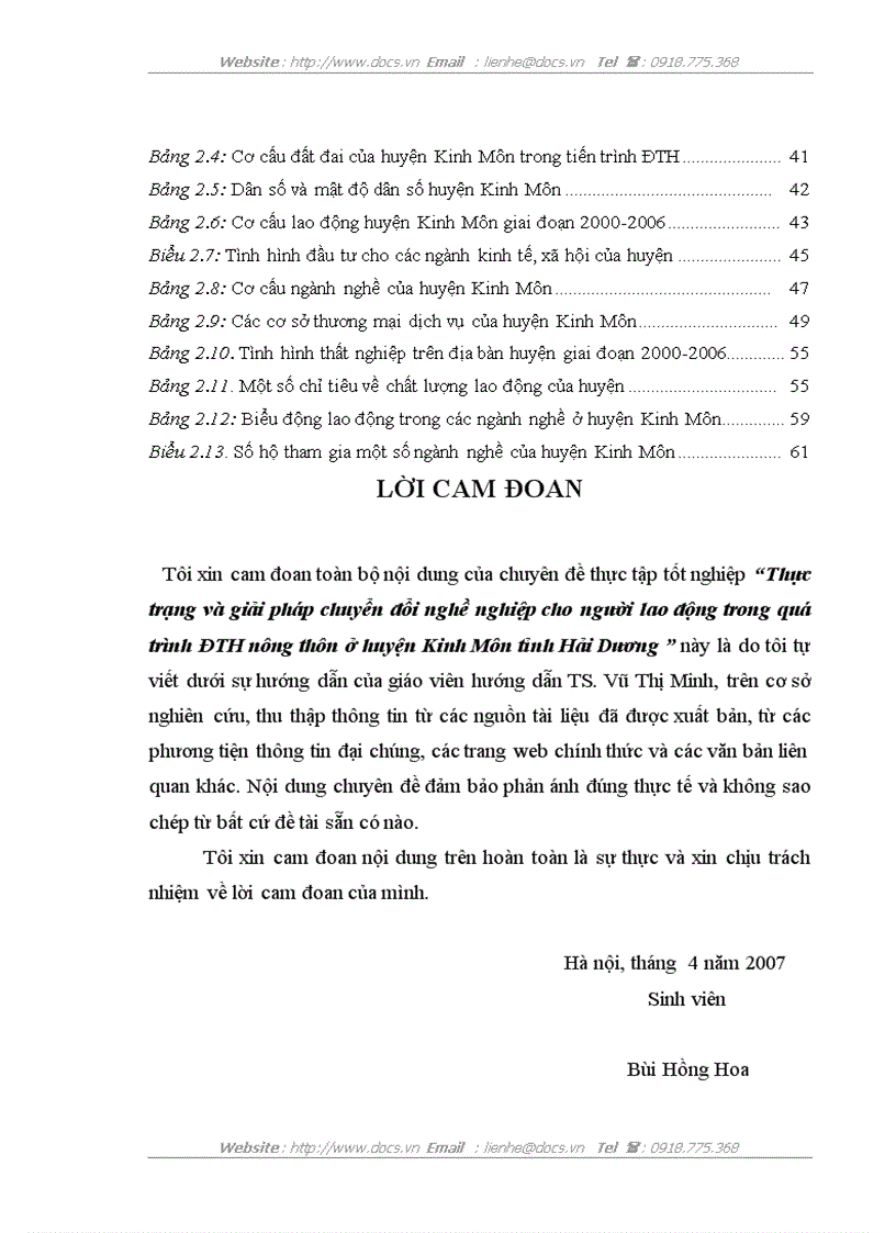 image for page Thực trạng và giải pháp chuyển đổi nghề nghiệp cho người lao động trong quá trình ĐTH nông thôn ở huyện Kinh Môn tỉnh Hải Dương