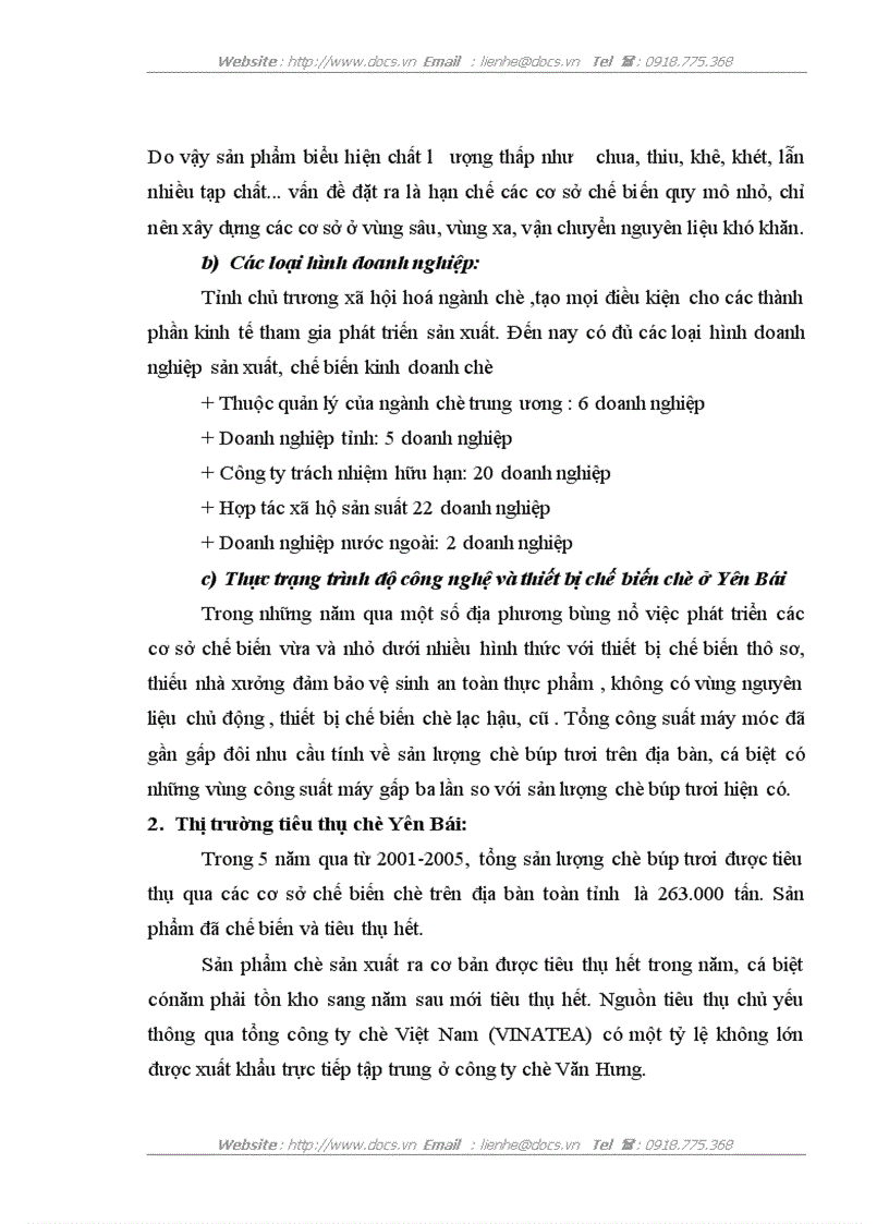 image for page Thực trạng và giải pháp phát triển ngành chè ở Yên Bái từ nay đến năm 2010