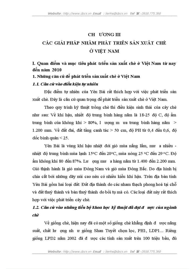 image for page Thực trạng và giải pháp phát triển ngành chè ở Yên Bái từ nay đến năm 2010