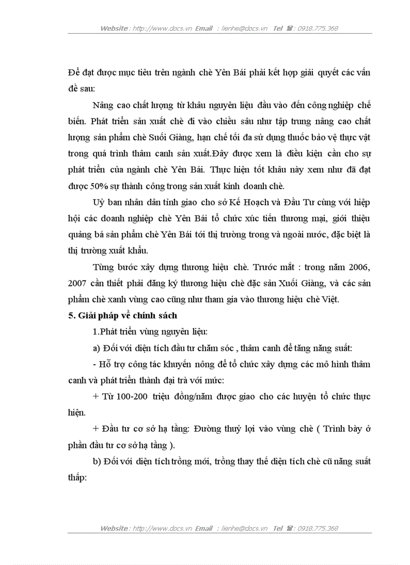 image for page Thực trạng và giải pháp phát triển ngành chè ở Yên Bái từ nay đến năm 2010