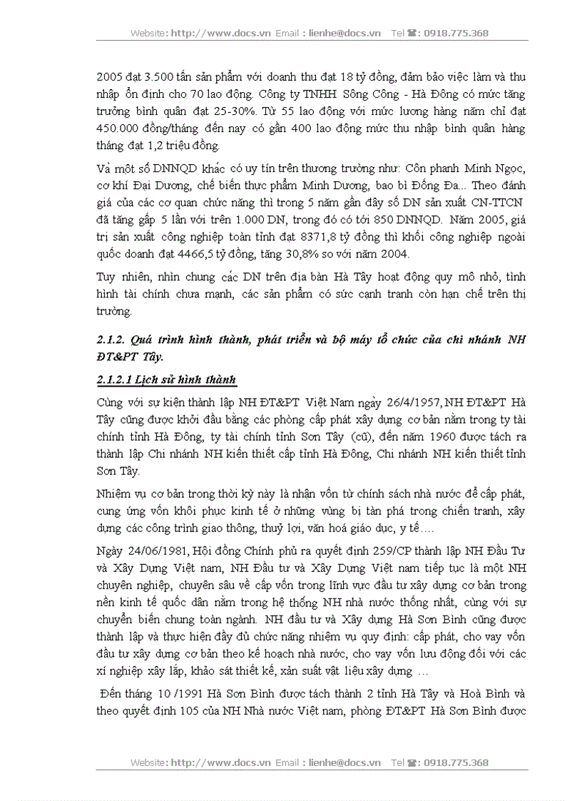 image for page Mở rộng cho vay đối với các dnnqd tại chi nhánh nh đt pt hà tây