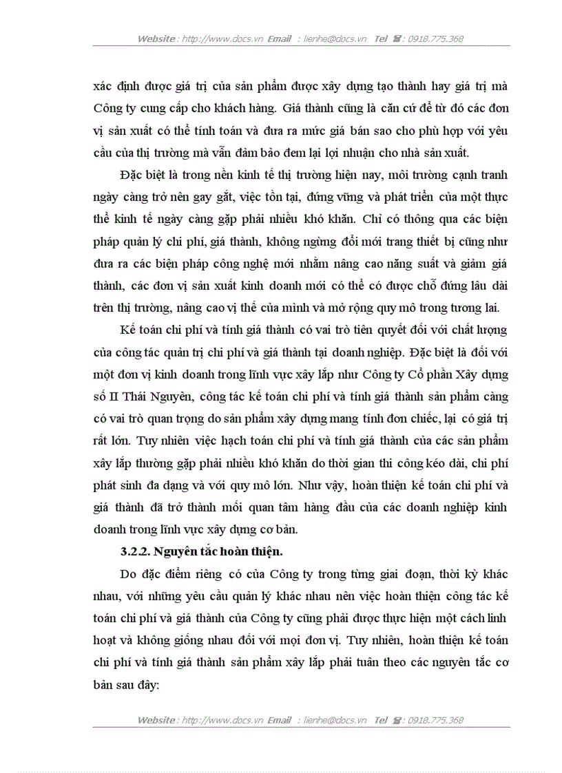 image for page Hoàn thiện kế toán chi phí và tính giá thành sản phẩm tại Công ty Cổ phần Xây dựng số II Thái Nguyên
