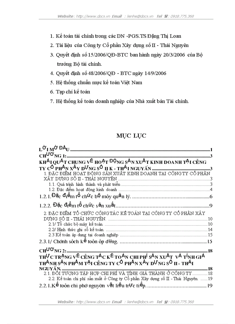 image for page Hoàn thiện kế toán chi phí và tính giá thành sản phẩm tại Công ty Cổ phần Xây dựng số II Thái Nguyên