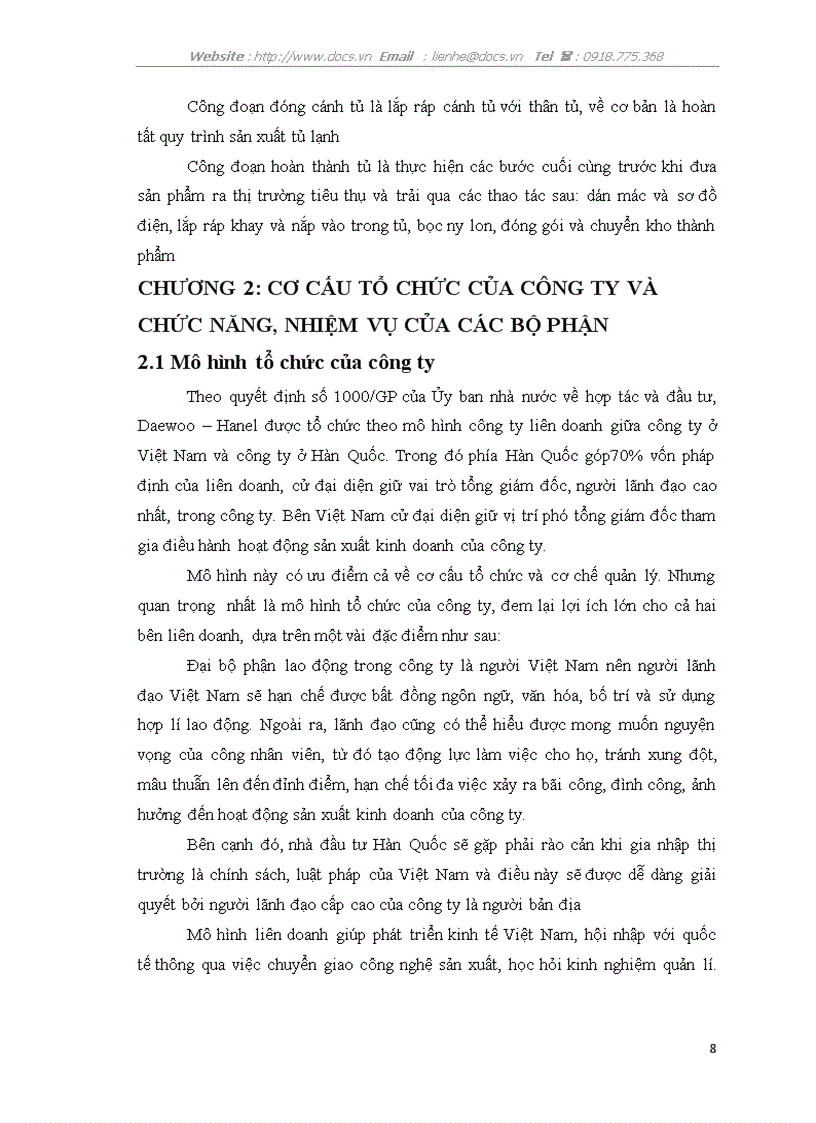 image for page Báo cáo tổng hợp Tại Công ty TNHH Điện tử Daewoo Hanel