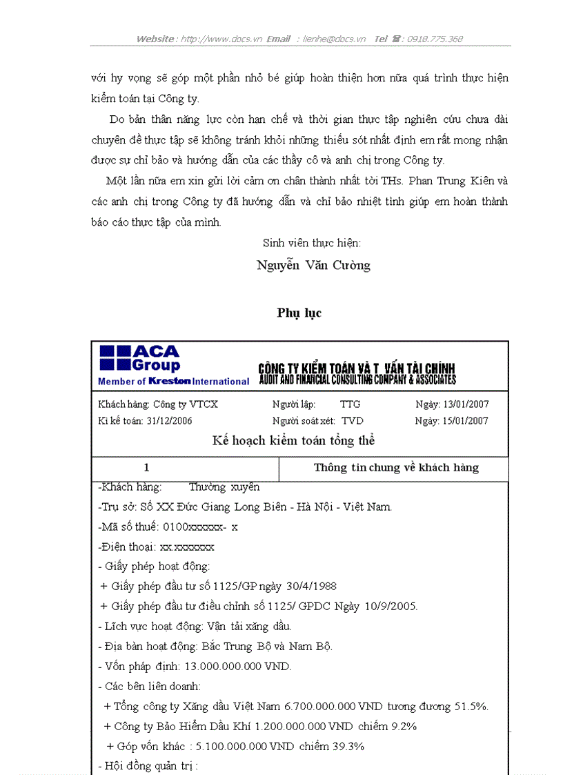 image for page Kiểm toán khoản mục tiền trong quy trình kiểm toán báo cáo tài chính do Công ty Kiểm toán và Tư vấn Tài chinh ACAGroup thực hiện