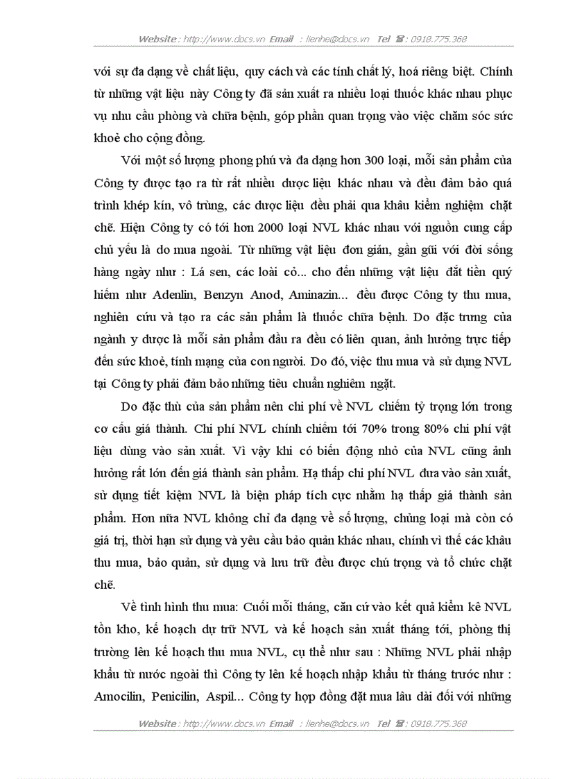 image for page Hoàn thiện công tác kế toán nguyên vật liệu tại Công ty cổ phần Dược phẩm trung ương 2