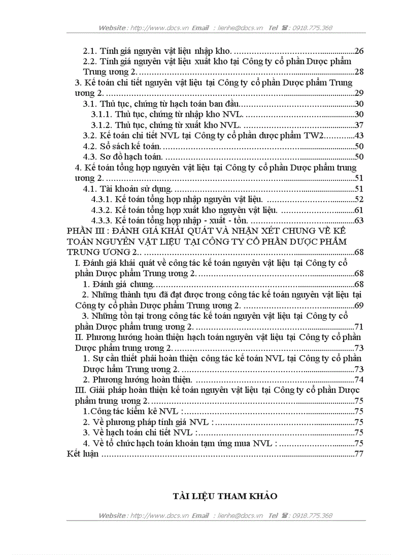 image for page Hoàn thiện công tác kế toán nguyên vật liệu tại Công ty cổ phần Dược phẩm trung ương 2