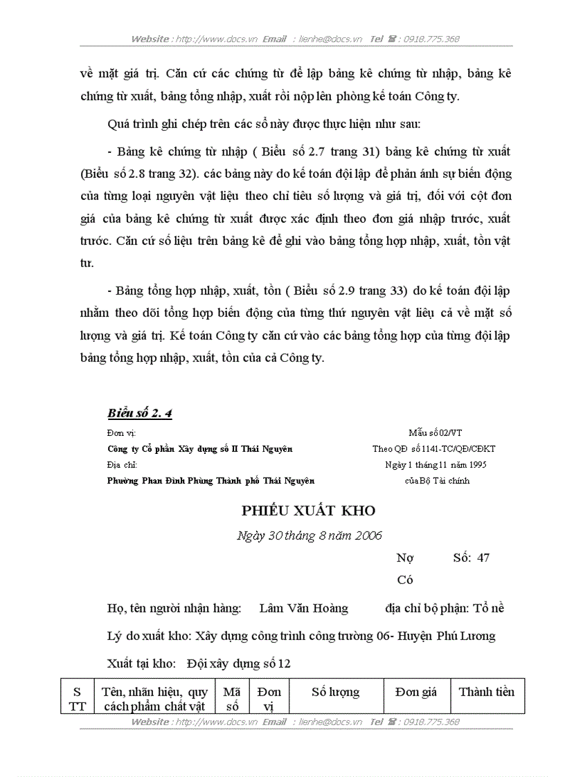 image for page Hoàn thiện kế toán nguyên vật liệu tại Công ty Cổ phần Xây dựng số II Thái Nguyên