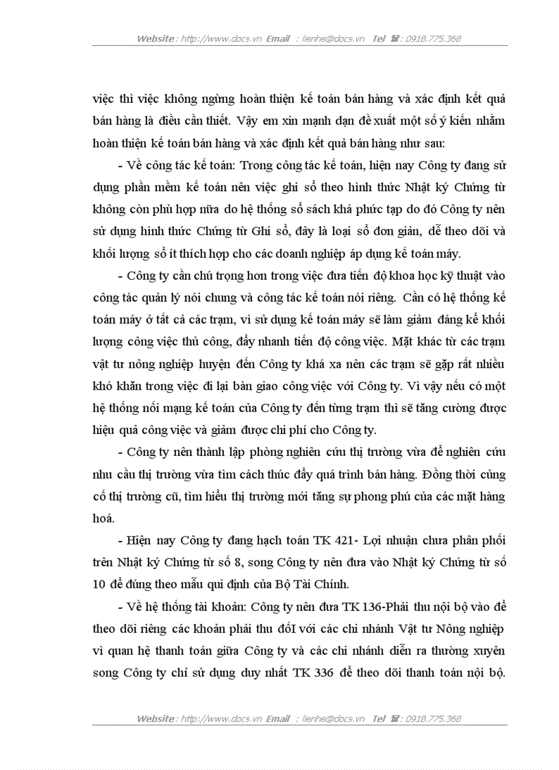 image for page Hoàn thiện công tác kế toán bán hàng và xác định kết quả bán hàng tại Công ty Cổ phần Vật tư Kỹ thuật Nông nghiệp tỉnh Bắc Kạn
