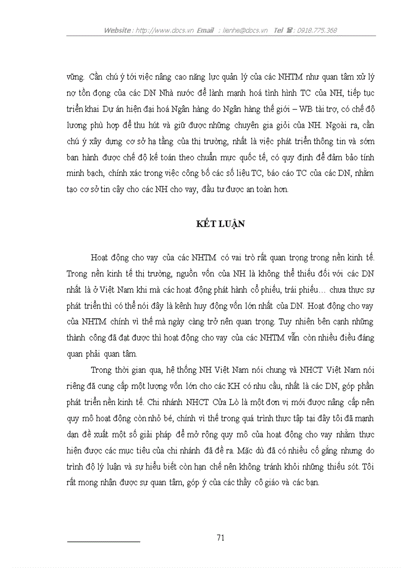 image for page Mở rộng hoạt động cho vay tại chi nhánh Ngân hàng công thương Cửa Lò