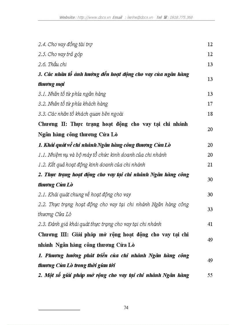 image for page Mở rộng hoạt động cho vay tại chi nhánh Ngân hàng công thương Cửa Lò