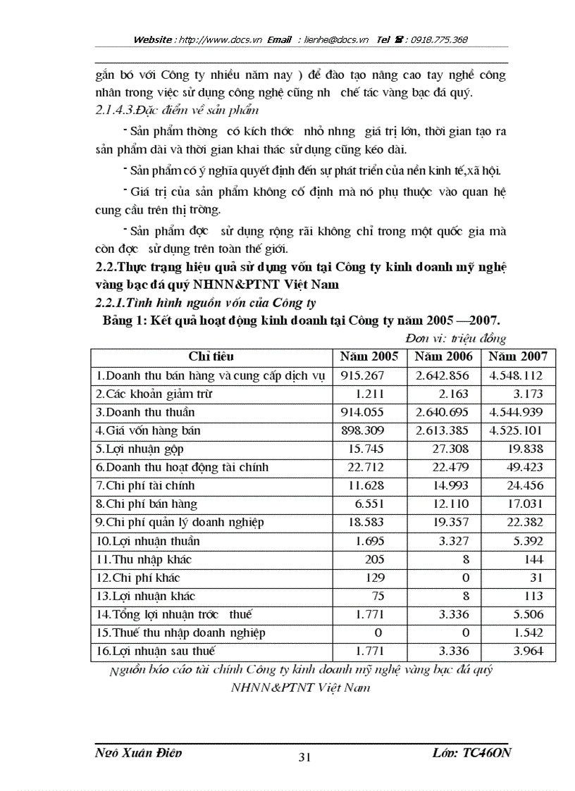 image for page Nâng cao hiệu quả sử dụng vốn tại Công ty kinh doanh mỹ nghệ vàng bạc đá quý NHNN PTNT Việt Nam