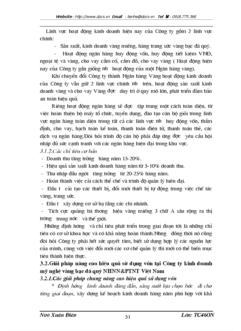 image for page Nâng cao hiệu quả sử dụng vốn tại Công ty kinh doanh mỹ nghệ vàng bạc đá quý NHNN PTNT Việt Nam