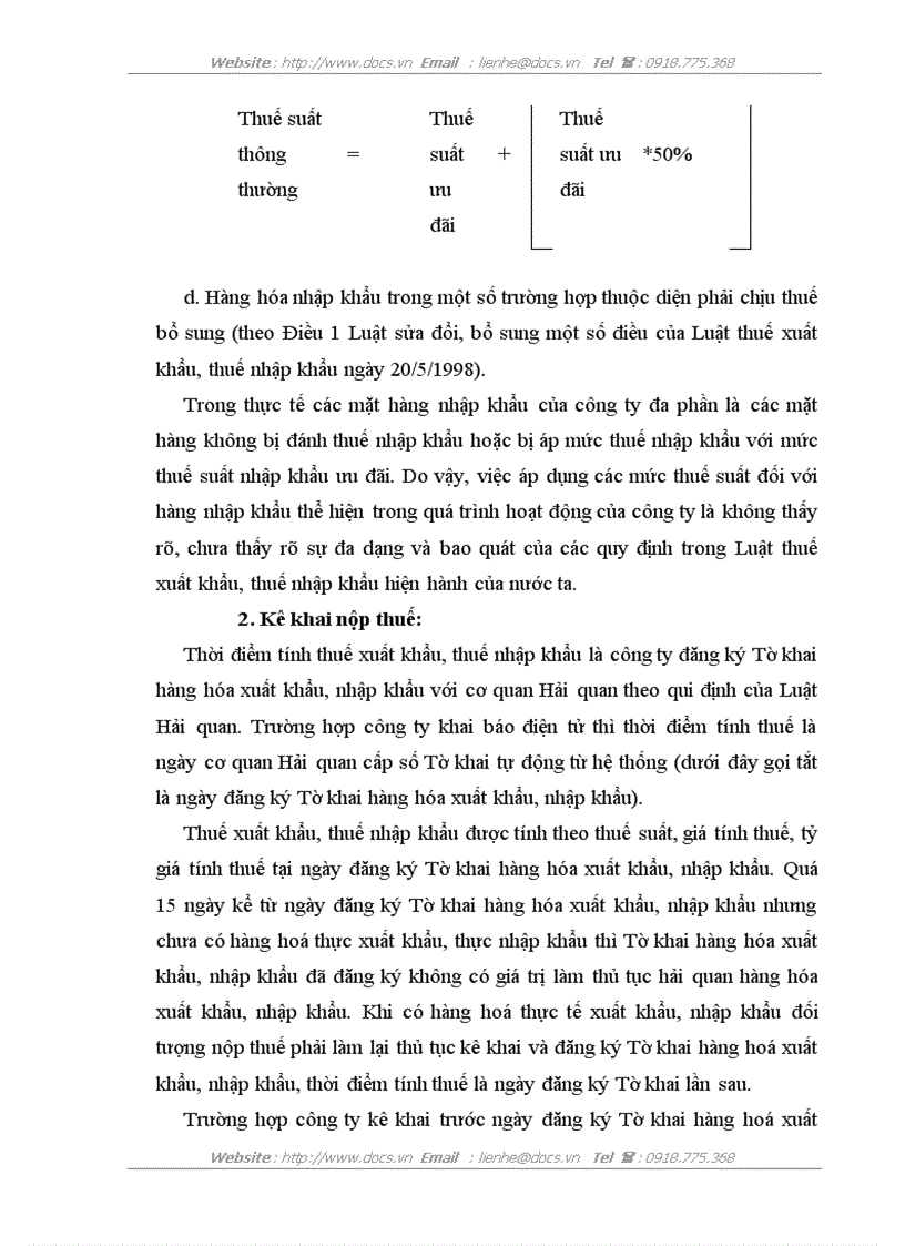 image for page Thực trạng thực hiện Luật thuế xuất nhập khẩu tại Công ty kinh doanh và XNK Viglacera